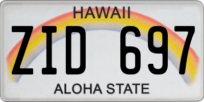 HI license plate ZID697