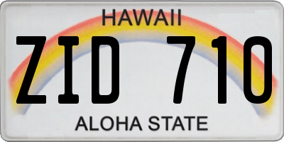 HI license plate ZID710