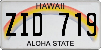HI license plate ZID719