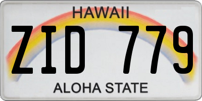 HI license plate ZID779
