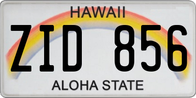 HI license plate ZID856