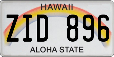 HI license plate ZID896