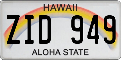 HI license plate ZID949