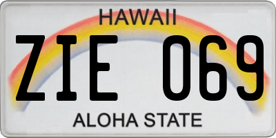 HI license plate ZIE069