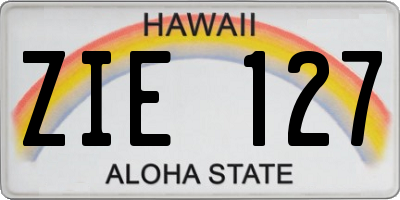 HI license plate ZIE127