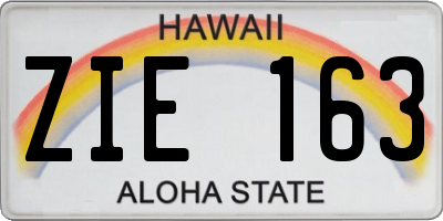 HI license plate ZIE163