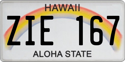 HI license plate ZIE167