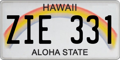 HI license plate ZIE331