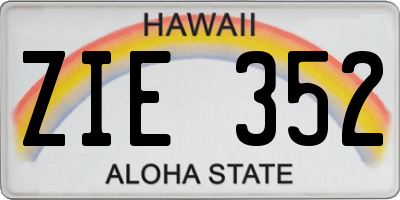 HI license plate ZIE352