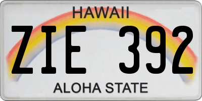 HI license plate ZIE392