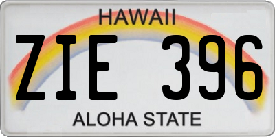 HI license plate ZIE396