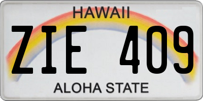HI license plate ZIE409