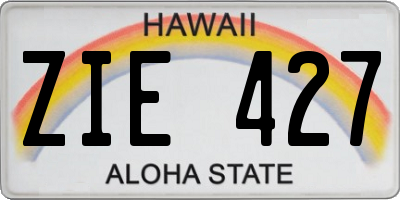 HI license plate ZIE427