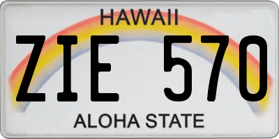 HI license plate ZIE570