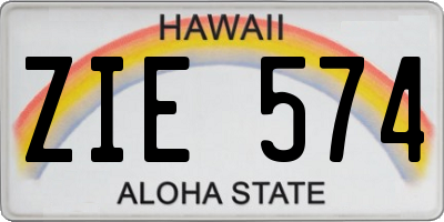 HI license plate ZIE574