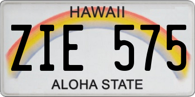 HI license plate ZIE575