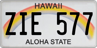 HI license plate ZIE577