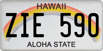 HI license plate ZIE590