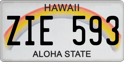 HI license plate ZIE593