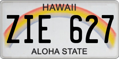 HI license plate ZIE627