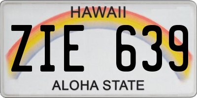 HI license plate ZIE639