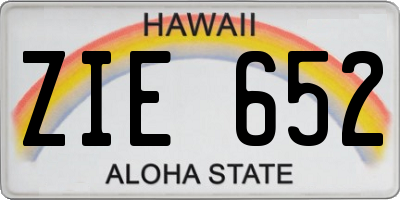 HI license plate ZIE652