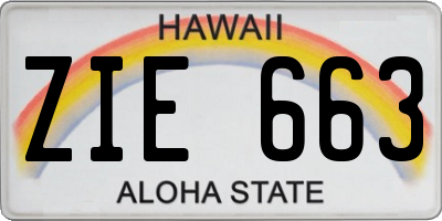 HI license plate ZIE663