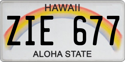 HI license plate ZIE677