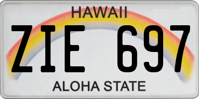 HI license plate ZIE697