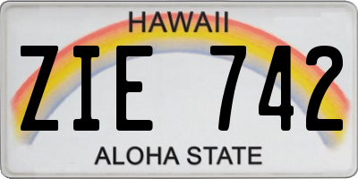 HI license plate ZIE742