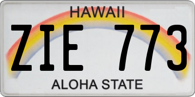 HI license plate ZIE773
