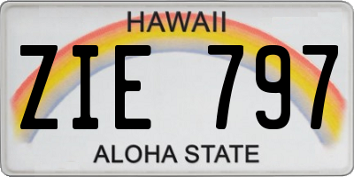 HI license plate ZIE797