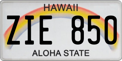 HI license plate ZIE850