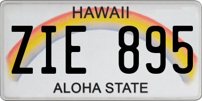 HI license plate ZIE895
