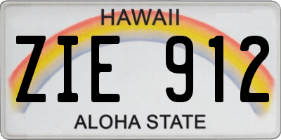 HI license plate ZIE912