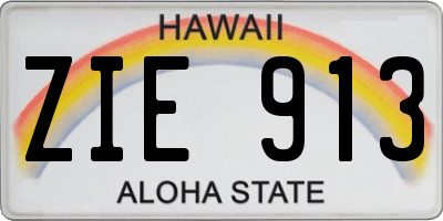 HI license plate ZIE913