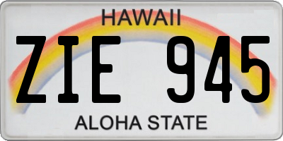 HI license plate ZIE945