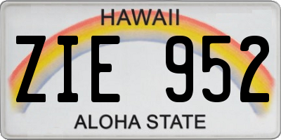 HI license plate ZIE952