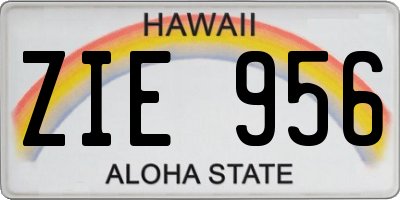 HI license plate ZIE956