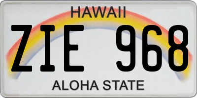 HI license plate ZIE968