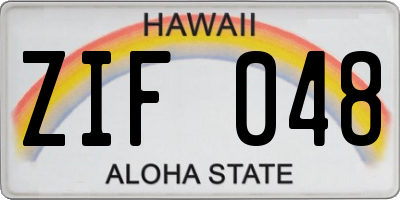 HI license plate ZIF048