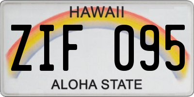 HI license plate ZIF095