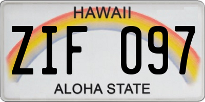 HI license plate ZIF097