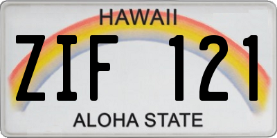 HI license plate ZIF121