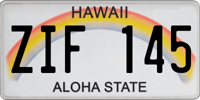 HI license plate ZIF145