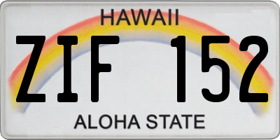 HI license plate ZIF152