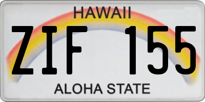 HI license plate ZIF155