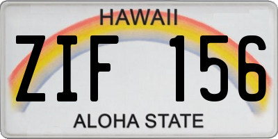 HI license plate ZIF156