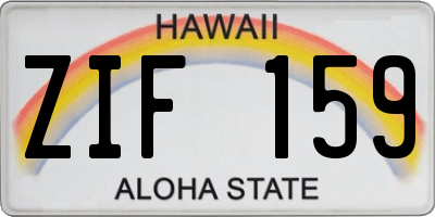 HI license plate ZIF159