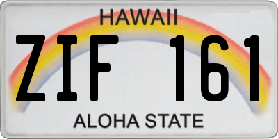 HI license plate ZIF161